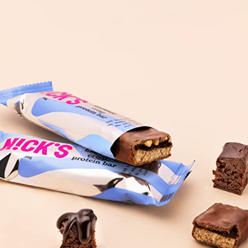 NICKS Keto Protein Bars Brownie | 15g protein | 188 calories | Low carb Snacks Chocolate No Added Sugar Gluten Free (Multipack 12x50g)