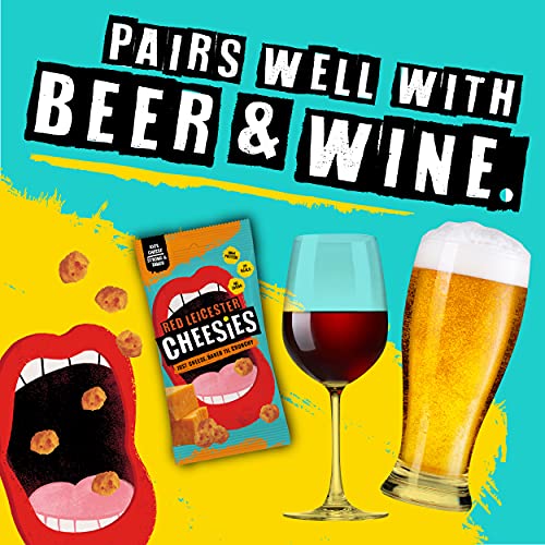 CHEESIES | Crunchy Cheese Keto Snack | Red Leicester | 100% Cheese | Sugar Free, Gluten Free, No Carb | High Protein and Vegetarian | Crunchy, Baked and Tasty | Multipack | 12 x 20g Bags