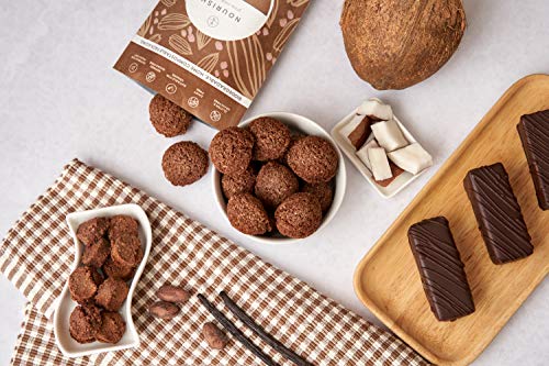 Nourish Organic Cacao Coconut Macaroons - Keto Snacks - Vegan, Gluten Free, Dairy Free Healthy Snacks Made with Natural Ingredients - 140g (Pack of 1)