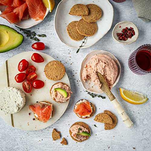 Keto Crackers with Rosemary & Garlic 2 x150g - Only 0.5 g Carb Per Cracker - Made from Almond Flour - High Protein, Low Carb Snack, Gluten & Sugar Free