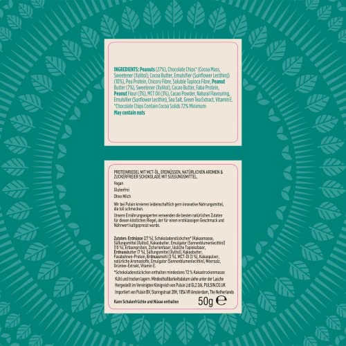 Pulsin - Plant Based Keto Protein Bars - Low Carb - 50g x18-12.6g Protein, 9.3g Fibre, 8.6g Carbs - Gluten, Palm Oil & Dairy Free Snack Bar - Choc Fudge