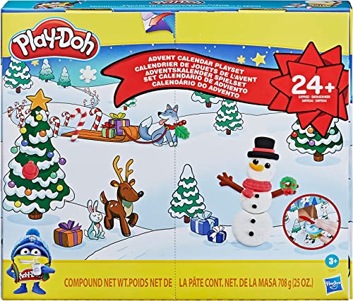 Play-Doh Advent Calendar Toy for Children 3 Years and Up with Over 24 Surprises, Playmats and 24 Pots