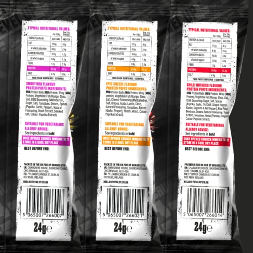 TOTAL XP Protein Crunch - Tasty High Protein Snacks - VARIETY 12 Pack. Protein Chips - Vegetarian, 13g of Protein, Low Carb, Keto Friendly, Gluten Free, Palm Oil Free (12 x 24g)