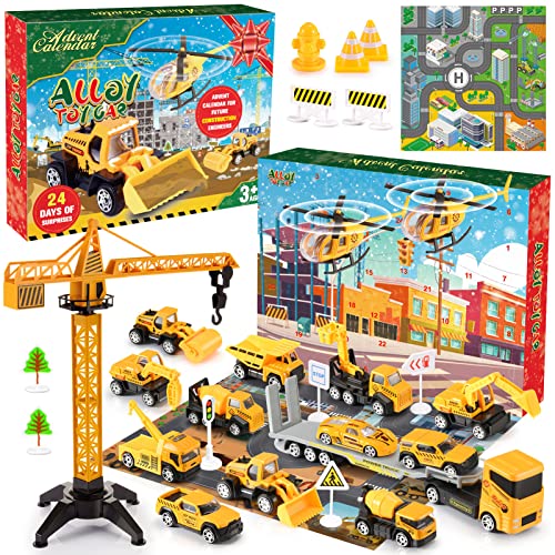 MDINGTD Kids Advent Calendar 2023,Toys Cars for 2 3 4 5 6 7 Year Old Boys Advent Calendar 2023 Kids' Play Vehicles 2-8 Year Old Boy Gifts Christmas Calendar Toy Advent Calendar Advent Calendar for Kid