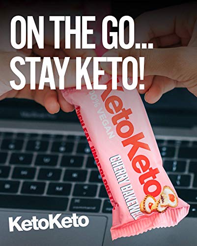Keto Keto Bars 12 x 50g Keto Snacks For Weight Loss | Keto Diet, Sugar Free Snack, Meal Replacement Bar | Healthy Snacks, Keto Food, Low Carb | Low Calorie, Vegan Food, Breakfast Bar (Cherry Bakewell)