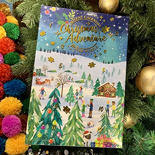 Christmas Advent Calendar Jigsaw Puzzle - Christmas Adventure | Sustainable Puzzle for Adults | Great Gift for Adults | Gibsons Games