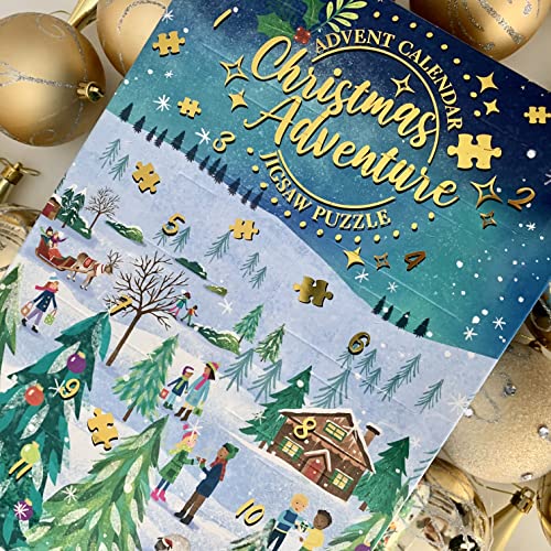 Christmas Advent Calendar Jigsaw Puzzle - Christmas Adventure | Sustainable Puzzle for Adults | Great Gift for Adults | Gibsons Games
