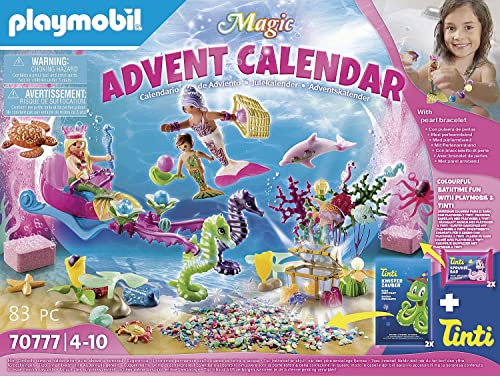 Playmobil Advent Calendar 70777 Bathtime Fun Magical Mermaids, For ages 4+
