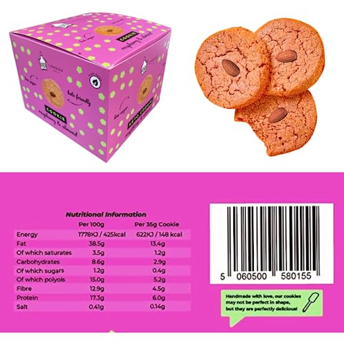 12 Raspberry Keto Cookies I 12 x 35g I 0g Net Carbs I Low Carb Snack I Low Sugar I High Protein I Vegan I Suitable for Diabetics I Keto Weight Loss Snacks - London Apron Brand