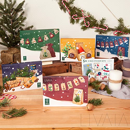 DIY Advent Calendar Kit: Beautiful Craft Advent Calendar 2022 with 24 Boxes, Jute Cord and Sticker Paper – Empty Advent Calendar to fill Yourself – Lovely Christmas Advent Calendar LIVAIA