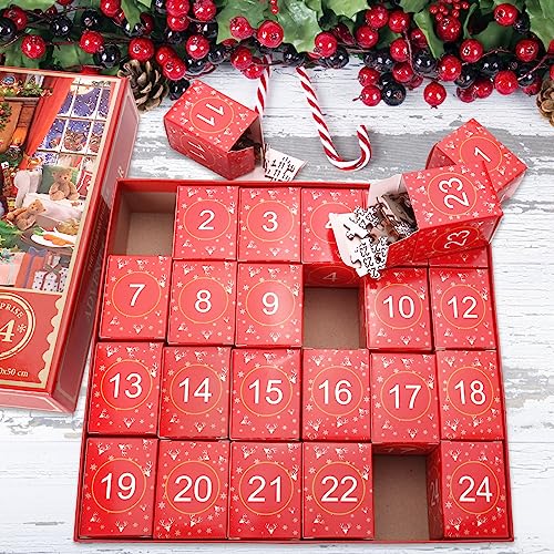 Advent Calendar 2023 Christmas Jigsaw Puzzle - Santa Claus Prepares Gifts,24 Boxes-1008 Pieces Puzzles for Adults and Kids Countdown to Christmas Home Decoration