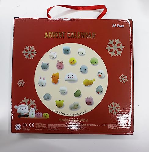 Mochi Squishy Advent Calendar 2023,Squishy Animal Christmas Countdown Calendar for Kids,24 Days Surprise, Non-Toxic Relief Stress Christmas Party Gifts for Boys and Girls Adults