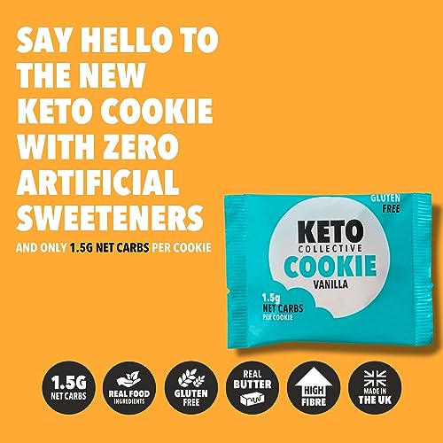Keto Collective Keto Cookies I 1.5g Net Carbs I 30g x 12 I Keto Snacks I Low Sugar I Made with Real Butter I High Fibre I Low Carb Snacks, Gluten Free Cookies (Mixed)