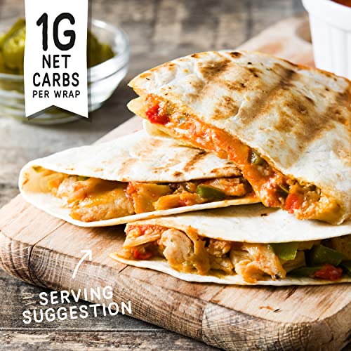 Fitbakes Low Carb Tortilla Wraps, 6x40g Full Size 1 Net Carb, Keto Pizza Base, Keto Bread, Low Calorie Bread Dough, Low Carb Wraps Keto Snacks Protein Bread