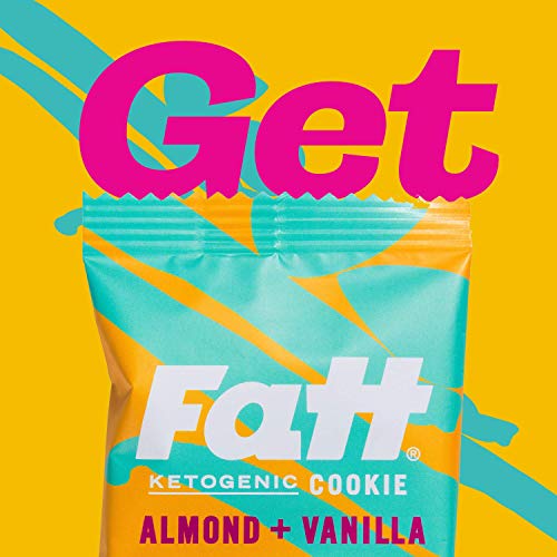 Fatt Keto Cookies - Almond & Vanilla - 12 x 30g - 1.5g Carbs - 100% Natural Snacks - Low Carb, Low Sugar, High Prebiotic Fibre & Sweetener Free - FattBar