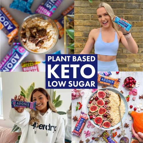 Adonis Mixed Box With 5 Flavours | High Protein & Nut Keto Bars (20 Bars) | Vegan/Keto-Friendly | Natural Keto Snacks | Sugar Free, Palm Oil Free | Low Sugar & Low Carb | Ideal for a Keto Diet