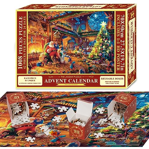 Advent Calendar 2023 Kids Jigsaw Puzzle Christmas Calendars for Women Men Gifts