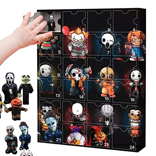 Advent Calendar Halloween Countdown Calendar 24 Days Halloween Countdown Halloween Toys With 24 Dolls, For Kids Boys Girls Adults Men Women