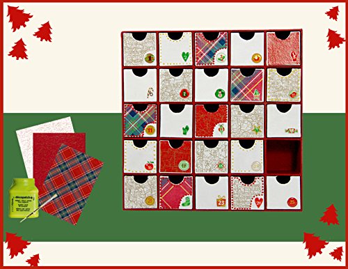 Décopatch - Ref HD018O - Multi-Drawer/Advent Calendar - Papier Maché Object to Decorate - 5 x 25 x 25cm - Decorate with Décopatch Papers & PaperPatch Glue, Glitter, Paints