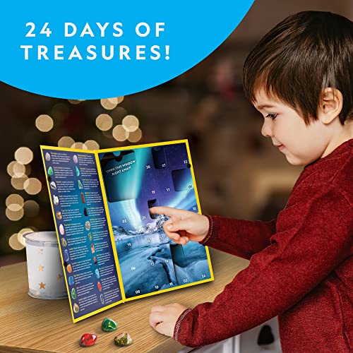 NATIONAL GEOGRAPHIC Gemstone Advent Calendar - Advent Calendar for Kids with 24 Gemstones to Open Each Day, a Complete Rock Collection Christmas Countdown Calendar with Mini Gemstone Dig Kit