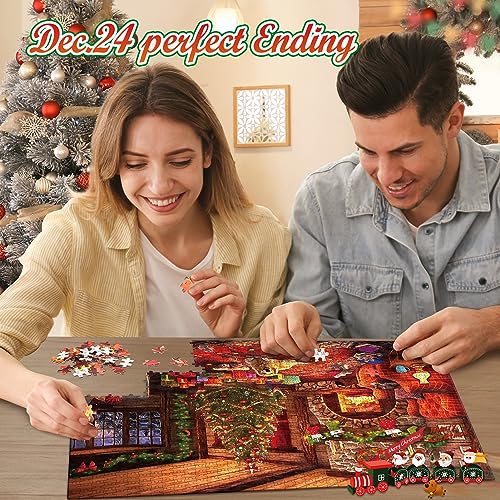 Advent Calendar 2023, Jigsaw Puzzles for Adults 1000 Christmas Gifts for Women Men Kids Puzzles for Adults Girlfriend Birthday Presents Gifts for Mum Dad Christening Gifts for Teenage Girls Boys