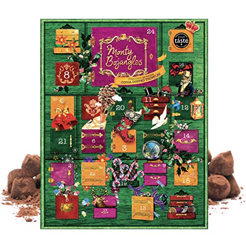 Monty Bojangles Advent Calendar of Cocoa Dusted Chocolate Truffles | 7 Flavour Assortment of 29 Chocolates, 250g