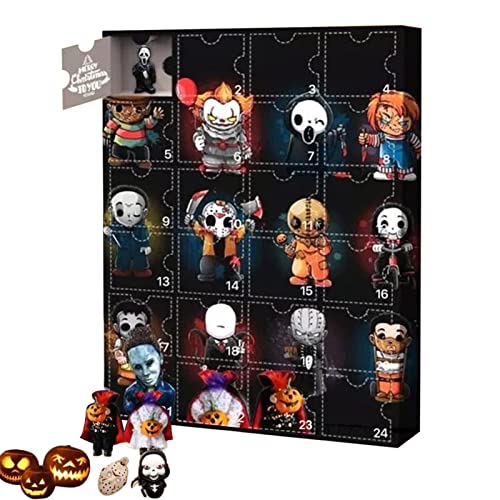 Advent Calendar Halloween Countdown Calendar 24 Days Halloween Countdown Halloween Toys With 24 Dolls, For Kids Boys Girls Adults Men Women