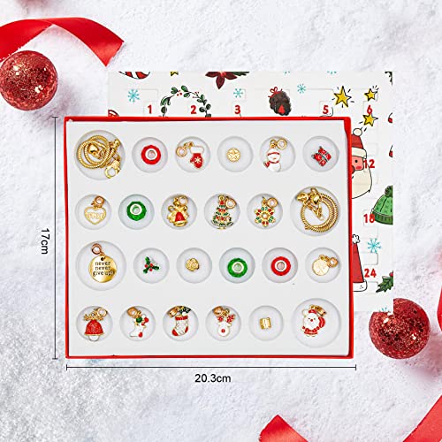 Advent Calendar 2023, 24Pcs DIY Christmas Bracelet set, Christmas Themed DIY Charm Bracelet Making Kit, Best Christmas Gifts
