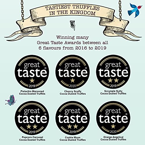 Monty Bojangles Advent Calendar of Cocoa Dusted Chocolate Truffles | 7 Flavour Assortment of 29 Chocolates, 250g