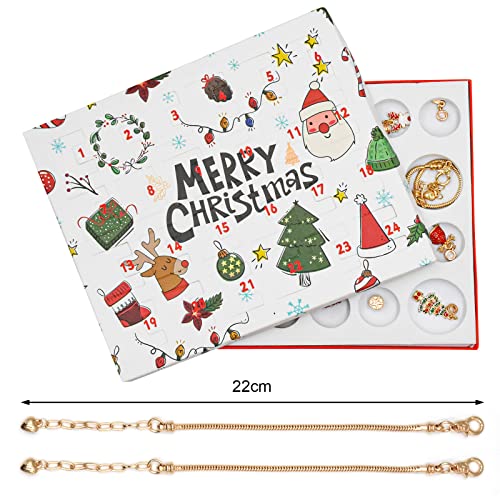 Advent Calendar 2023, 24Pcs DIY Christmas Bracelet set, Christmas Themed DIY Charm Bracelet Making Kit, Best Christmas Gifts