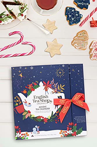 English Tea Shop Book Style Christmas Night Advent Calendar | 25 Pyramid Tea Bags | 50g