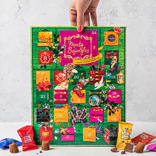 Monty Bojangles Advent Calendar of Cocoa Dusted Chocolate Truffles | 7 Flavour Assortment of 29 Chocolates, 250g