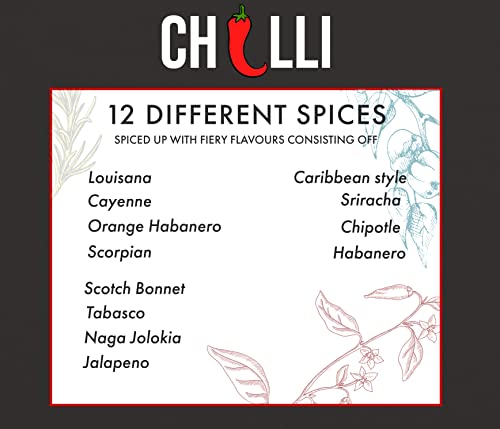 HOT CHILLI Advent Calendar - Hot Pepper Sauce - Hot Sauce Advent Calendar - Hot Sauce Gift Set - Chilli Sauce Gift Set - Advent Calendar for Wife - Friend Gifts for Women - Gift for Him