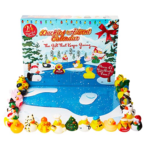 KreativeKraft Toy Advent Calendar 2023 for Kids, Rubber Ducks Christmas Countdown Calendar(Multi)
