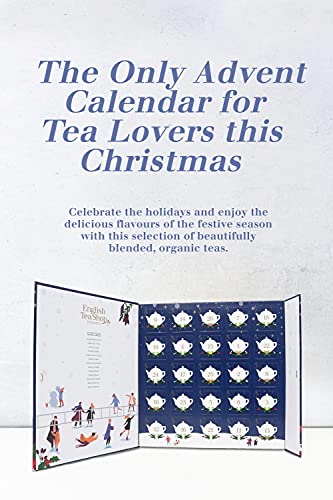 English Tea Shop Book Style Christmas Night Advent Calendar | 25 Pyramid Tea Bags | 50g
