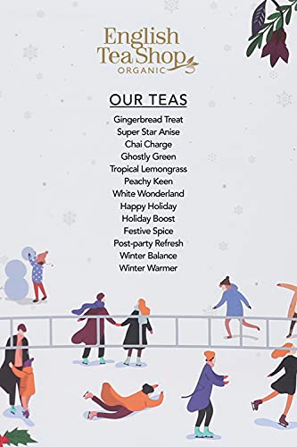 English Tea Shop Book Style Christmas Night Advent Calendar | 25 Pyramid Tea Bags | 50g