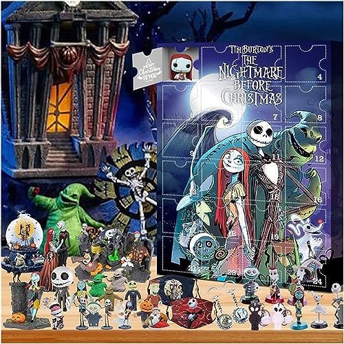 Firally Halloween Doll Advent Calendar 2023 Contains 24 Gifts, Halloween Mini Horror Figures Countdown Calendar, Collectible Gifts for Kids Boys