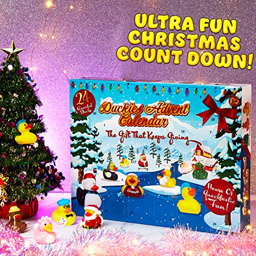 KreativeKraft Toy Advent Calendar 2023 for Kids, Rubber Ducks Christmas Countdown Calendar(Multi)