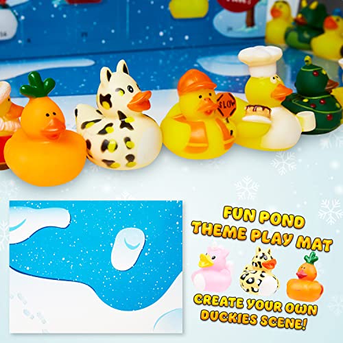 KreativeKraft Toy Advent Calendar 2023 for Kids, Rubber Ducks Christmas Countdown Calendar(Multi)