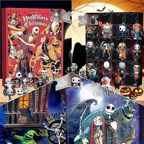 Firally Halloween Doll Advent Calendar 2023 Contains 24 Gifts, Halloween Mini Horror Figures Countdown Calendar, Collectible Gifts for Kids Boys