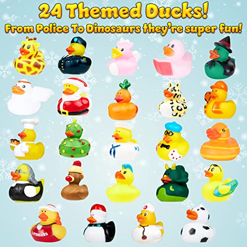KreativeKraft Toy Advent Calendar 2023 for Kids, Rubber Ducks Christmas Countdown Calendar(Multi)