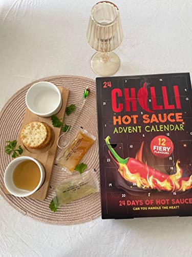 HOT CHILLI Advent Calendar - Hot Pepper Sauce - Hot Sauce Advent Calendar - Hot Sauce Gift Set - Chilli Sauce Gift Set - Advent Calendar for Wife - Friend Gifts for Women - Gift for Him