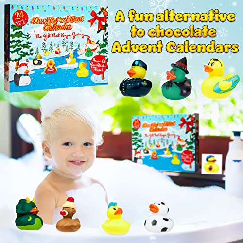 KreativeKraft Toy Advent Calendar 2023 for Kids, Rubber Ducks Christmas Countdown Calendar(Multi)