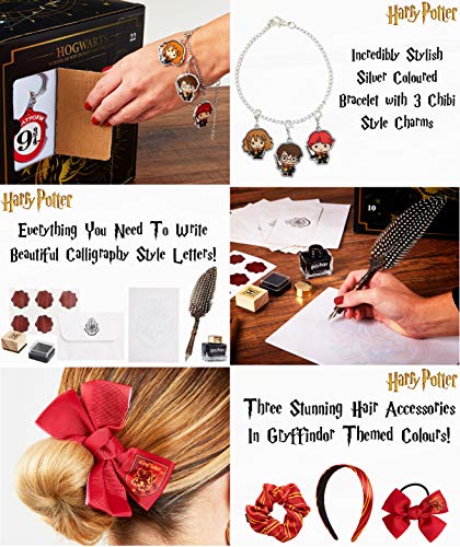Harry Potter Advent Calendar 2023, Cube Christmas Countdown Calender With 24 Surprises Including Jewellery, Stickers, Badge, Hair Accessories, Socks And Magic Wand Pens, Toy Calendars For Girls