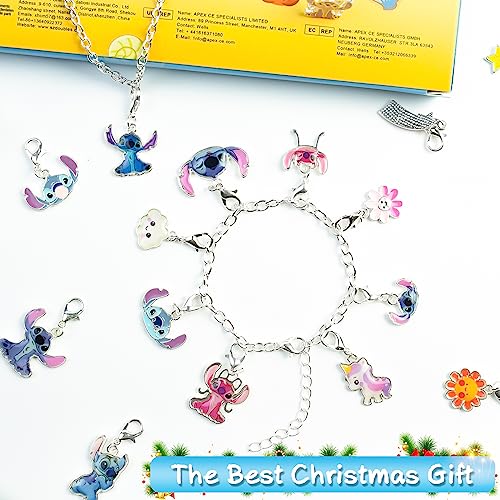 2023 Christmas Advent Calendar Christmas 24 Days Countdown Calendar with Bracelet, Necklace, Ring and Unique Cute Cartoon Charm Christmas Holiday Ornament Gift