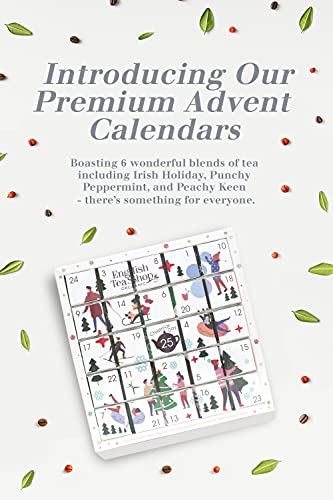 English Tea Shop Organic White Ornaments Advent Calendar Puzzle - 25 Loose Leaf Tea Pyramid Bags - 13 Different Flavours., 50 g
