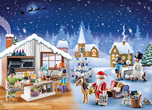 Playmobil Christmas 71088 Advent Calendar: Christmas Baking, Includes Toy Bakery and Cookie Cutters, Christmas Toys for Children Ages 4+