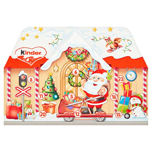 Kinder Chocolate Advent Calendar House, Chocolate Christmas Gift, Fine Milk Chocolate with a Milky Filling, Pack of 24 (234g)