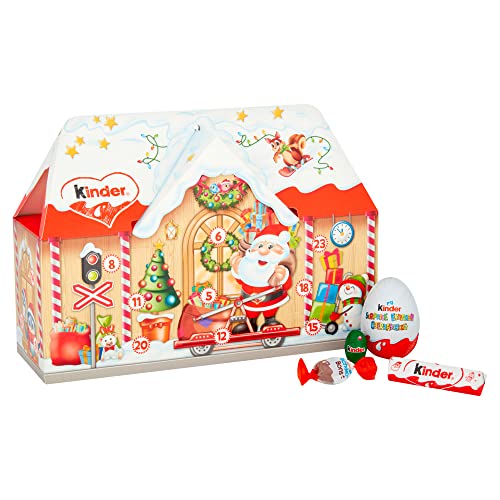 Kinder Chocolate Advent Calendar House, Chocolate Christmas Gift, Fine Milk Chocolate with a Milky Filling, Pack of 24 (234g)
