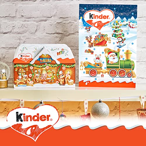 Kinder Chocolate Advent Calendar House, Chocolate Christmas Gift, Fine Milk Chocolate with a Milky Filling, Pack of 24 (234g)